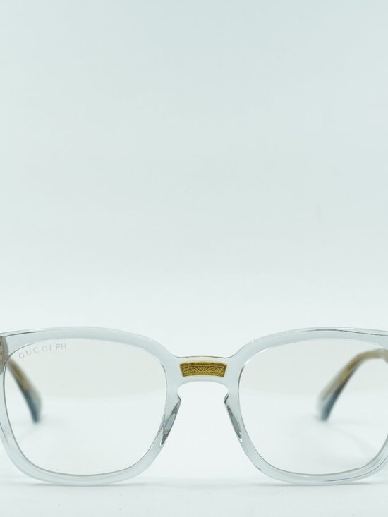 Gucci GG0184S 001 Sunglasses Transparent Square Frame, Photochromic Lenses